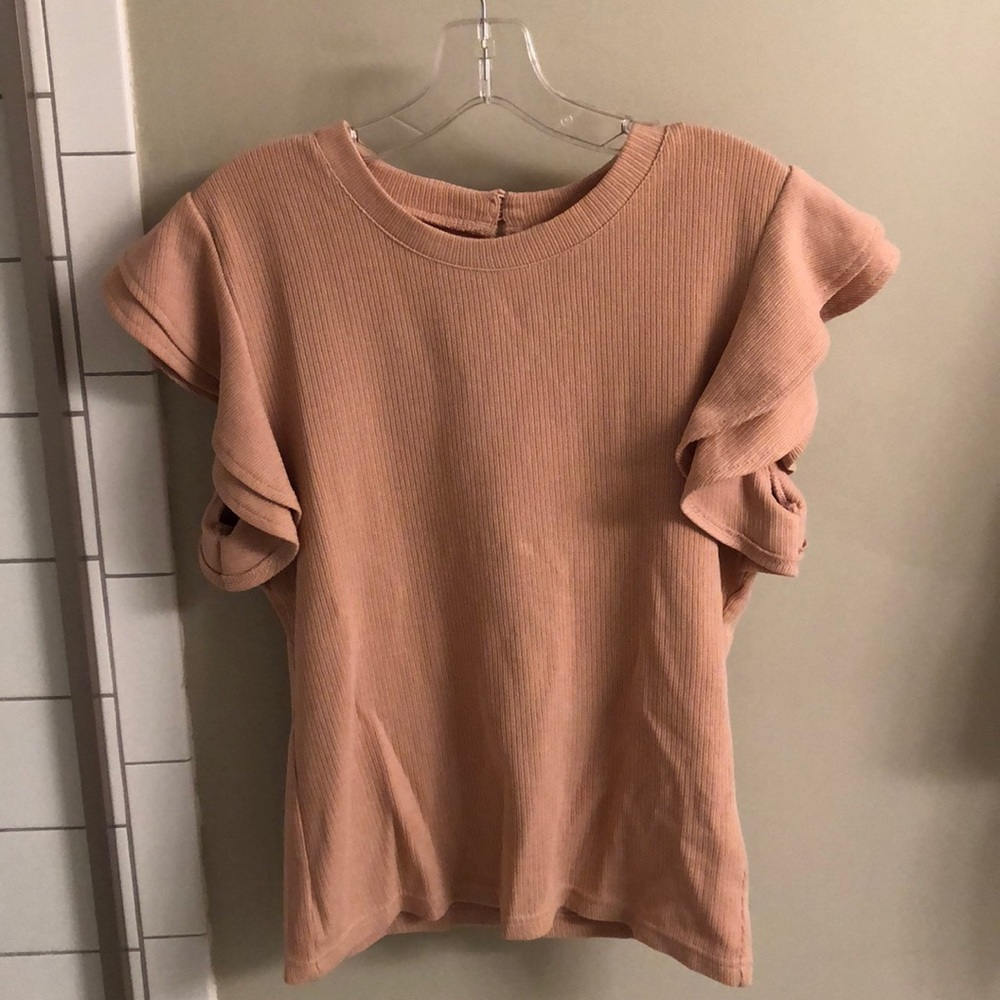 Pink ruffled sleeve top